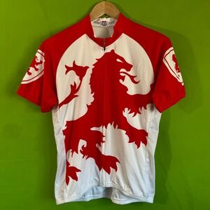 Sportswear 83 Cycling Jersey Men's XL Red White Lion Graphic Short Sleeve
